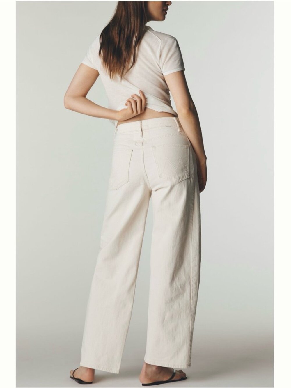 MOTHER SUPERIOR Jeans Half-Pipe Ankle High-Rise Barrel Act Natural Ivory Size 30 - Picture 3 of 6